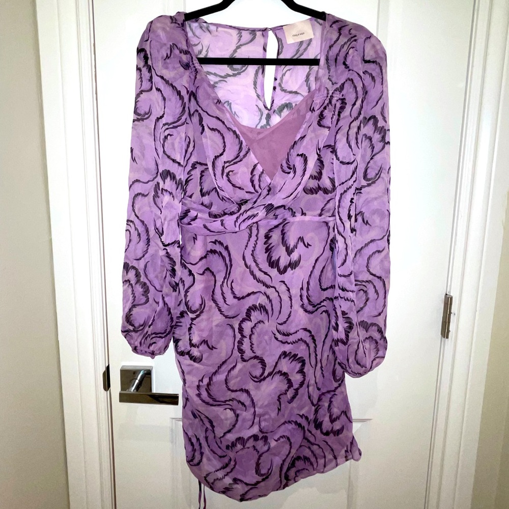 Cinq a Sept long sleeve dress with side ruching